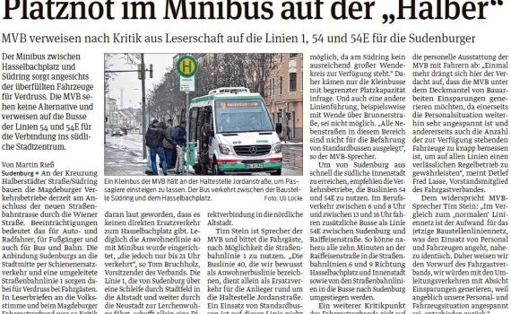 VS-Bericht zu Kritik an Baustellenlinien Minibus 31.01.2017